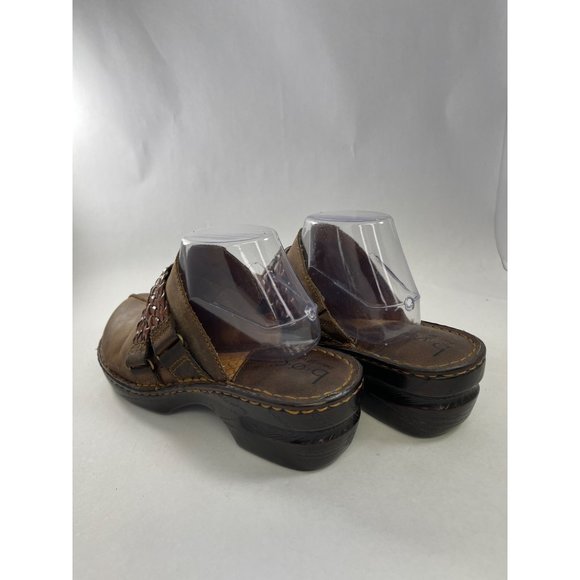 b.o.c born concept leather women's brown clogs mules size 10 pre-owned - Picture 5 of 15